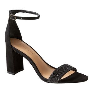 Banana Republic Black Block Heel Sandal Size 7